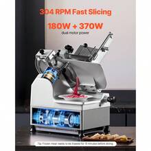 Automatic Meat Slicer, 180W + 370W Deli Slicer With A 12 Inch Premium 65Mn Blade, 0-0.3 Inch Adjustable Thickness, Electric Food Slicer Machine For Meat, Vegetables, Hard Bread, And Cheese - Silver - View 3