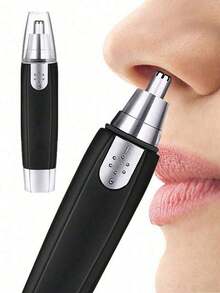 2pcs Unisex Waterproof Nose Hair Trimmer - Dual Blades And Quiet Motor, Painless Removal Of Ear And Facial Hair - 2 nose hair trimmers - View 1