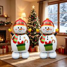 Standing Christmas Snowman Aluminum Foil Balloon With Base, Home Living Room Window Display Holiday Decoration Balloon, Party Photo Backdrop Decor - Multicolor - View 8