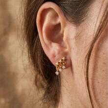 1 pièce Boucle d'oreille de cartilage en argent sterling 925 avec chaîne à franges et étoile en zircone cubique, bijou cadeau pour femmes pour usage quotidien, rendez-vous, Saint-Valentin et mariage - #4 - Voir 15