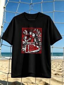 Five Deadly Venoms Graphic T-Shirt For Men, Summer, High Quality Fabric, High Impact Print, Street Hip-Hop Style, Breathable. - Black - View 1