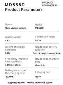 Ultra-Compact Mini Sleep Bluetooth Earbuds, Black Anti-Glare Touch Wireless Earphones, Dual Microphone, LED Battery Display, USB-C Charging Case, Noise Cancellation, 200mAh Battery, Ultra-Long Battery Life, Ideal Gift For Birthday And Anniversary - View 11