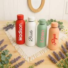 Custom Double-Wall Stainless Steel/Soda Water Bottle, Sports Water Cup, 500ml/17oz Customizable Name Insulated Tumbler, Suitable For School, Holiday And Birthday Gifts, Personalized Gift, Perfect For Outdoor Camping And Bridesmaid Gifts - Multicolor - View 6