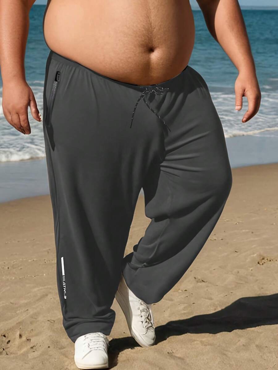 Pantalones Deportivos Talla Grande Hombre, Ajuste Extragrande para Hombres Altos y Robustos, Transpirable Cómodo Versátil Moderno Ideal Fitness y Ejercicio - humo gris - Ver 1