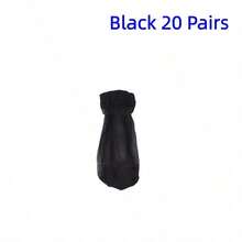 20 Pairs Solid Color Transparent Breathable Daily Wear Women's Mid-Calf Crystal Stockings Suitable For Everyday Use - Black - View 5