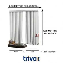Cortina Corta Luz Trilho Rodiz Blecaute Blackout 2,80 X 1,80 - Bege - Visão 4