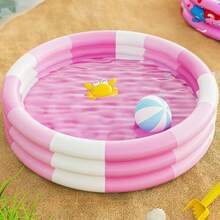 1pc Inflatable Round Swimming Pool Yellow Adult Inflatable Swimming Pool, Extra Large Thickened Family Swimming Pool, Suitable For Adults, Outdoors, Garden, Backyard, Summer Water Party (60CM,90CM,100CM,130,150CM) - Multicolor - View 3