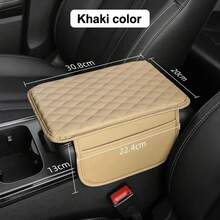 Funda protectora Universal para consola central de coche, cojín para reposabrazos con bolsillo, alfombrilla para reposabrazos, soporte para codo, almacenamiento de reposabrazos - Marrón - Ver 10