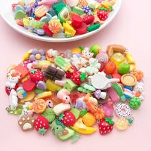 Random 20/30/40pcs Cute 3D Resin Mixed Mini Charms, Cartoon Fruit Animal Pendants For DIY Earrings Necklaces Handmade Jewelry Making Craft Supplies - Multicolor - View 12