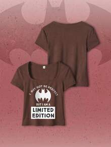 Summer Tee With Retro IP Print, Versatile Shaping, Y2K Street Style, Fan Meetups, Street Shots, Casual Parties. Brown - Brown - View 4