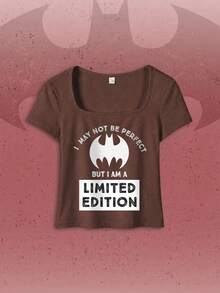 Summer Tee With Retro IP Print, Versatile Shaping, Y2K Street Style, Fan Meetups, Street Shots, Casual Parties. Brown - Brown - View 3
