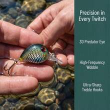 Mini Crankbait Lure, Streamlined Realistic Fish Scale Hard Bait With 3D Lifelike Fish Eyes, Built-In Steel Ball Rattle, Equipped With Sharp Triple Hooks, Floating Wobbling Lure, Suitable For Freshwater Bass, Trout, Sunfish Fishing Tackle - Multicolor - View 7