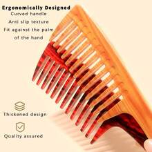 Wide-Tooth Comb For Curly And Permed Hair, Women's Long Hair Home Use, Large Size Hair Combing Tool, Styling Coarse-Tooth Wide-Tooth - Multicolor - View 3