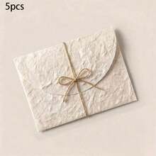 Phong bì giấy thủ công màu trắng phong cách Ins, vân cao cấp cho thiệp mời đám cưới và thiệp DIY ngày lễ, không kèm dây thừng - A - Xem 8
