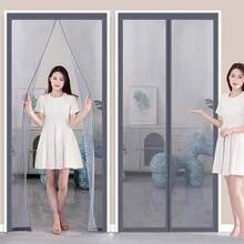 1pc Magnetic Screen Door, Self-Adhesive Mesh Curtain, No Drilling Required, Insect-Proof, Ventilated, Wind-Blocking, Privacy Partition Curtain, Suitable For Front Door, Sliding Door, Patio, Balcony, Kitchen, Bedroom, Pet-Friendly, Home Entrance Cover, Easy Installation - Black - View 6