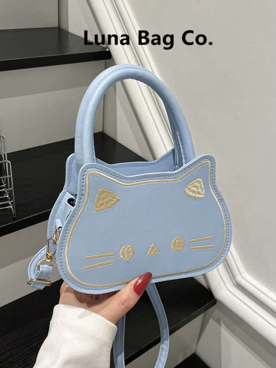 Cute Cat Shoulder Bag, Small Exquisite Fashion Versatile Bag, High-End Crossbody Bag For Girls