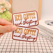 5-Piece Set Of American Retro Coffee Shop Themed Embroidered Iron-On Patches, 3.07* 1.89inch Trucker Hat Iron-On Decorative Patches, Suitable For Ironing/Sewing Onto Denim Jackets/Backpacks/Jeans, DIY Patches For Small Businesses/Handicrafters - Ironing Patches - 5Pcs - View 5