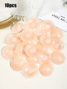 20/10pcs Women's Silicone Nipple Covers, Invisible Reusable Nipple Covers, Anti-Slip Anti-Transparent Bra Pads Suitable For Pajamas, Nightgowns, Sweaters, Swimsuits And Daily Wear - Apricot - View 15