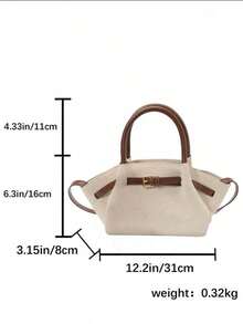 Dedoo Women's Handbag, Fashionable Drawstring Buckle Design, Simple And Elegant Retro Messenger Bag, PU Matte Autumn And Winter Beige. - Beige - View 3