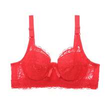 Sujetador talla grande algodón fino encaje aros push-up regulable soporte lateral mujer - Negro - Ver 6