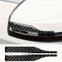 2 piezas Tira anticolisión de fibra de carbono para espejo retrovisor de coche, cubierta protectora universal adecuada para todos los modelos de coche, pegatina de protección para espejo lateral de coche, accesorios para coche, película para espejo retrovisor, pegatina para espejo retrovisor - 2 piezas - Ver 6
