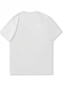 Nueva camiseta deportiva casual de algodón puro para hombre, con estampado de rugby, cuello redondo y mangas cortas, estilo sencillo. - Negro - Ver 10