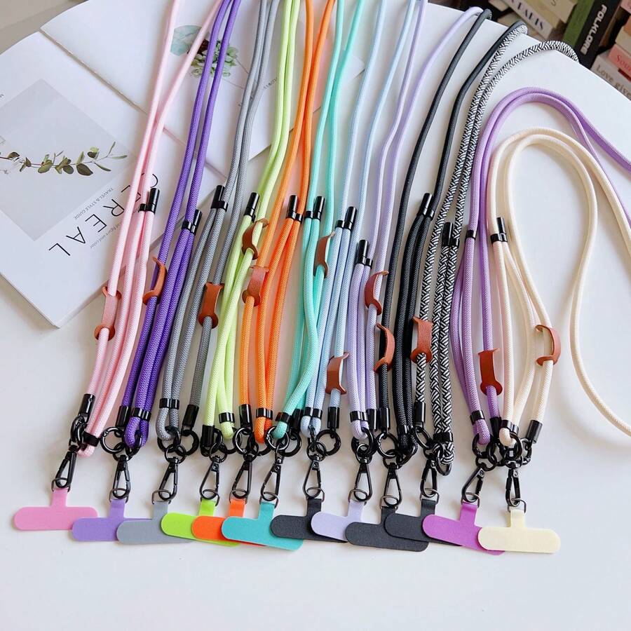 1PC Extra Long Sturdy Crossbody Phone Lanyard, Adjustable Halter, Multi-Functional Anti-Lost Lanyard With Protective Case Clip, Durable Long Chain For Outdoor Travel, Hiking, Crossbody Lanyard With Free Clip - Multicolor - View 1