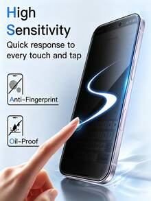 4-In-1 Set (2pcs Privacy Tempered Glass Screen Protector + 2pcs Camera Lens Protector) | Anti-Scratch Privacy Protection For Phone Screen Film | Compatible With IPhone 17 Pro Max/17 Pro/17/17 Air/16 Pro Max/16/16 Plus/15 Pro Max/15/14/13/12/11 | Birthday Holiday Phone Accessories Gift - Black - View 5