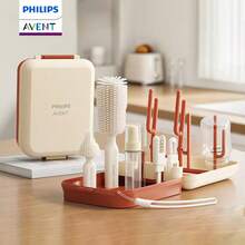 Philips Avent 10 In 1 Bottle Cleaner Brush Set With Silicone Bottle Brush,Nipple Cleaner Brush,Straw Brush,Soap Dispenser,Bottle Drying Rack For Home And Travel - Multicolor - View 2