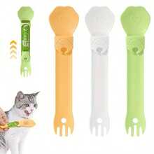 Random Color Cat Striped Feeding Spoon, Cat Feeding Spoon, Cat Striped Squeeze Snack Spoon, Cat Food Snack Spoon, Pet Tableware - One Size Fits All - View 5