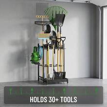 Tool Storage Rack, Garage Tool Storage Rack, Garden Tool Storage Rack, Multi-Purpose Storage Rack For Storing Items - Black - View 2