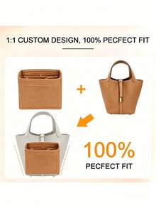 Felt Purse Organizer Inserts For Picotin 22 18Inserts HandBag Inner Bag Organizer High Quality Large Capacity Inner Bag - Rust - View 2