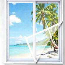 White Semi-Transparent Window Curtain, Enhanced Mosquito Net, Insect-Proof Window Door Curtain Mesh, Mesh Window Screen, Self-Adhesive Design, Easy To Install Without Drilling Holes; Available In Various Sizes. - Screen Windows - View 69