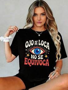 Camiseta Casual de Manga Corta para Mujer con Estampado "Take That The Circus Live Summer 2026 Hot Air Balloon Graphic", Ropa Deportiva de Mujer, Playeras - Negro - Ver 1