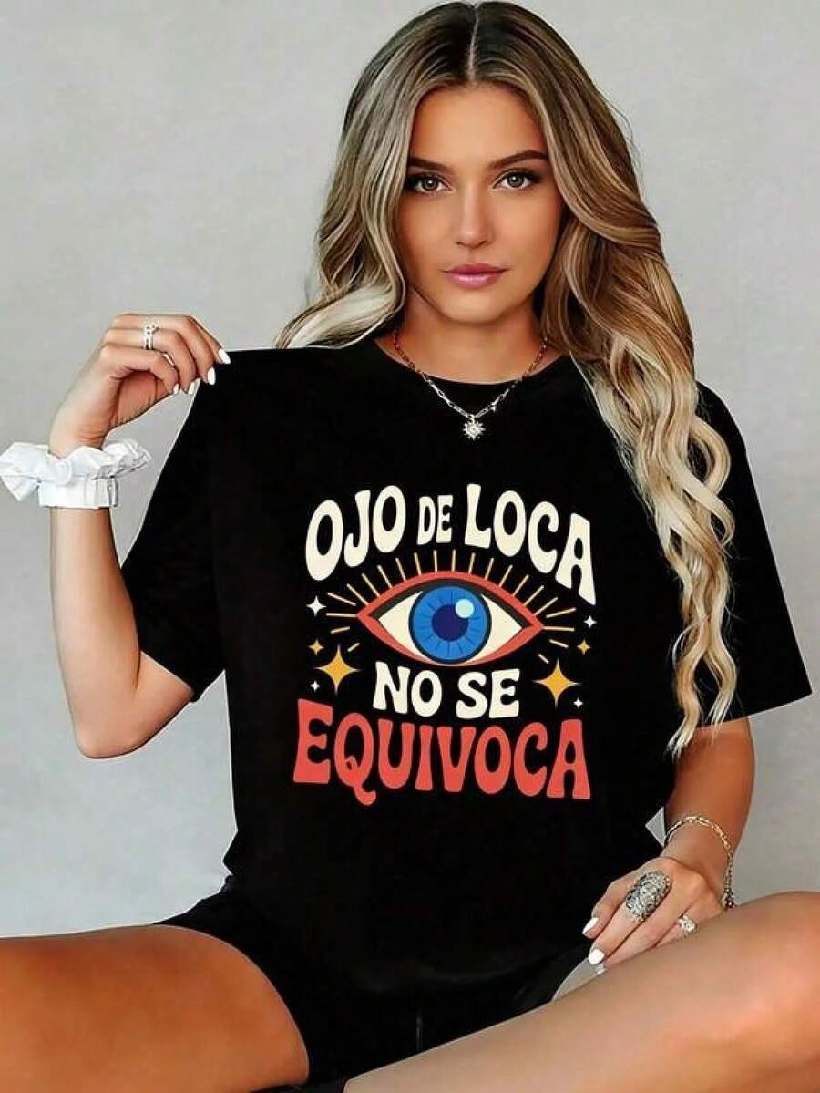 Camiseta Casual de Manga Corta para Mujer con Estampado "Take That The Circus Live Summer 2026 Hot Air Balloon Graphic", Ropa Deportiva de Mujer, Playeras - Negro - Ver 1