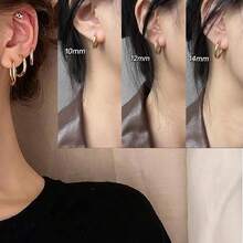Clip On Huggie Earrings For Men Women Unisex Hypoallergenic Small Hoop Earrings,Non Pierced Conch Daith Helix Ring Hoop Rook Tragus Cartilage Earrings - NOT - View 7