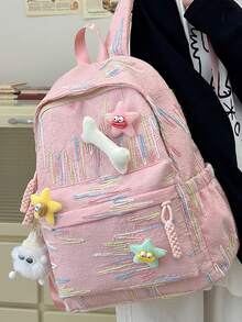 6pcs/1pc Minimalist Casual Mini Backpack, Soft And Lightweight Fabric, Solid Color Simple Design, Suitable For All Seasons, Ideal For Teenage Girls, Students, Working Women, Mothers, Travel, Commute, School, Outdoor, Portable Storage Small Backpack - Multiple Styles - View 2