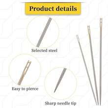 12Pcs Stainless Steel Easy To Thread Side Hole Sewing Needles, Handmade Sewing Needles For Elderly, DIY Home Craft Products - Multicolor - View 5