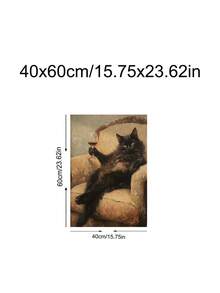 1pc Black Cat Wine Wall Art, Funny Cat Martini Poster,Cat On Green Sofa Picture For Bar Cart,Ideal Gift,Suitable For Bedroom,Living Room,Office,Wall Arts,Wall Decor,Home Decor,Room Decor,Canvas Wall Art,Posters, Wall Art With Frame, Optional Frame ﻿ - 1PCS - View 29