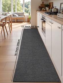 1 pieza de material de poliéster, estilo moderno minimalista, patrón tejido de moda, antideslizante, fácil de limpiar, reconfortante para los pies, alivio del estrés, resistente al desgaste, impermeable, adecuado para la cocina, engrosado - Gris Oscuro - Ver 12