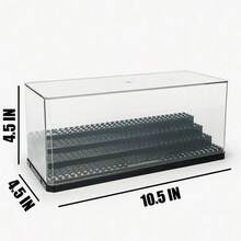 Building Block Minifigure Display Box Transparent Acrylic Display Case Assembly Alternative To Glass Box Plastic Dust-Proof Protection With Matte Black Base Storage Organizer Action Figure Desktop Collection Decor - Minifigure Display Box - View 8