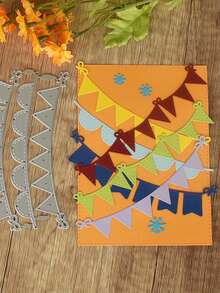 Scrapbook Die Cutting And Embossing Molds, Colorful Flag Pattern Metal Cutting Dies, For DIY Scrapbook Decoration Embossing Tools, Photo Album Cover Making Templates, Handmade Greeting Card Background Decoration - One Size Fits All - View 3