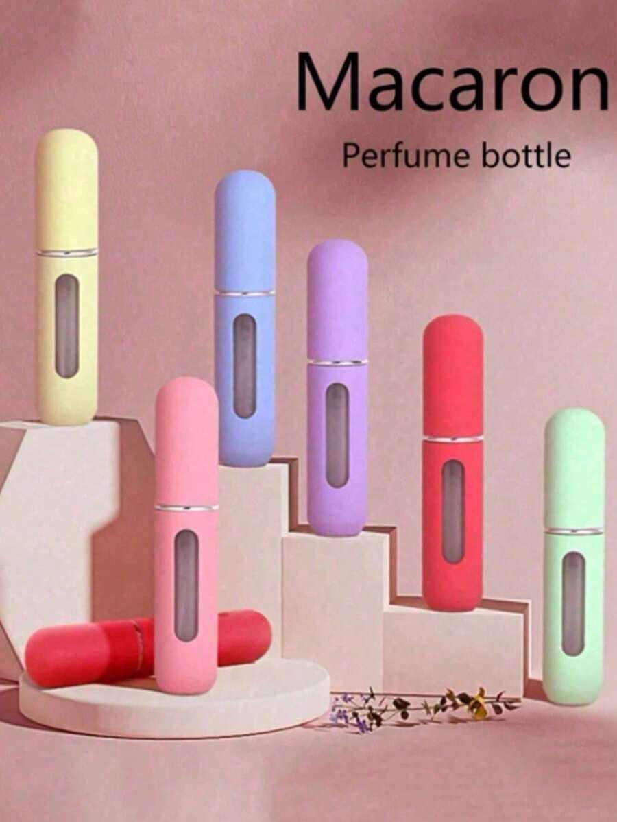 1/3/6pcs Portable Refillable Perfume Bottle, 5ml Travel Size Spray Bottle That Can Be Used Twice, Portable Makaron Perfume Bottle, Sample Container (Color Random) - Multicolor - View 1