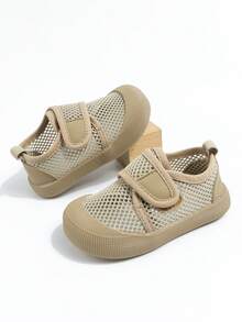 1 Paio di Sandali Sportivi Traspiranti in Rete Kaki per Bambini, Scarpe Casual con Punta Chiusa e Chiusura a Strappo, Scarpe Leggere per Passeggiate Estive all'Aperto e in Spiaggia, Adatte per Uso Quotidiano a Casa/Gioco/Vacanza in Spiaggia - Cachi - Visualizzare 6