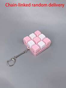 1pc 9-Key Cube Stress Relief Button Toy, Creative Keyboard Pendant Decoration, Car Keychain, Bag Decoration, Keychain Accessory, Keyboard Design, Adult Fingertip Keychain, Pressure Sensitive Keychain, Stress Relief Keychain, Focus Relaxation Zipper Keychain, Birthday Gift, Party Favor - Multicolor - View 31