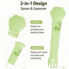 Random Color Cat Striped Feeding Spoon, Cat Feeding Spoon, Cat Striped Squeeze Snack Spoon, Cat Food Snack Spoon, Pet Tableware - One Size Fits All - View 3
