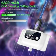 Xb Ox One/S/X/Elite Battery Pack, 1200mAh, LED Display, 3-4 Hours Charging For 40 Hours Playtime, 2000+ Cycles, Black, Not Compatible With Series X/S - View 8