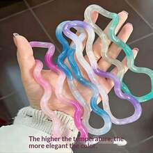 1pc New Temperature-Sensitive Twist Toy, Changes Into Multiple Shapes, Teen Stress Relief Toy, Crystal Color Twist Toy, Handheld Desktop Toy, Relieves Anxiety Anytime, Perfect For Outdoor, Office Stress Relief, Desktop Decoration, Classroom Prize, Party Gift And Holiday Gift! - Multicolor - View 4
