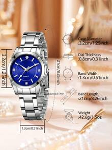 1pc Women's Quartz Watch, Fashion Casual Elegant Minimalist Rhinestone Dial, Suitable For Daily Wear, Party Decoration, Valentine's Day, Graduation Season And Various Festival Gifts For Girlfriend And Classmate - Silver - View 4