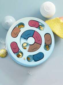 1pc Rotatable Pet Puzzle Feeder Bowl, Multi-Color Sliding Lid Dog Slow Feeder Snack Dispenser Toy, Small To Medium Dog And Cat Interactive Brain Training Game Bowl, Relieve Boredom - Multicolor - View 13